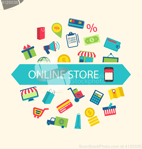Image of E-commerce Shopping Symbols