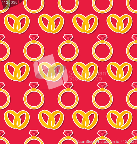 Image of Seamless Wallpaper with Rings for Valentines Day or Wedding