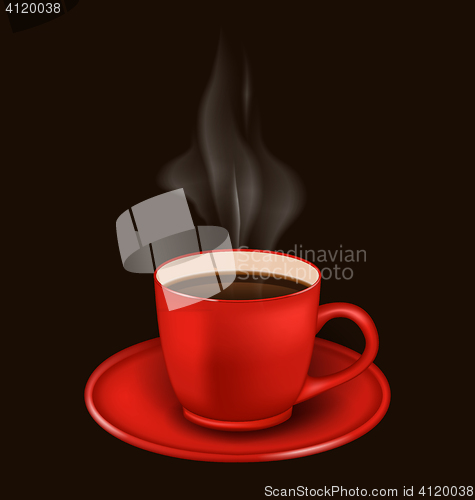 Image of Red coffee mug with vapor
