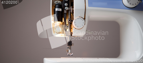 Image of Sewing machine with cover removed