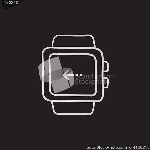 Image of Smartwatch sketch icon.