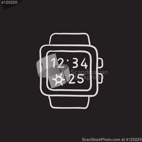 Image of Smartwatch sketch icon.