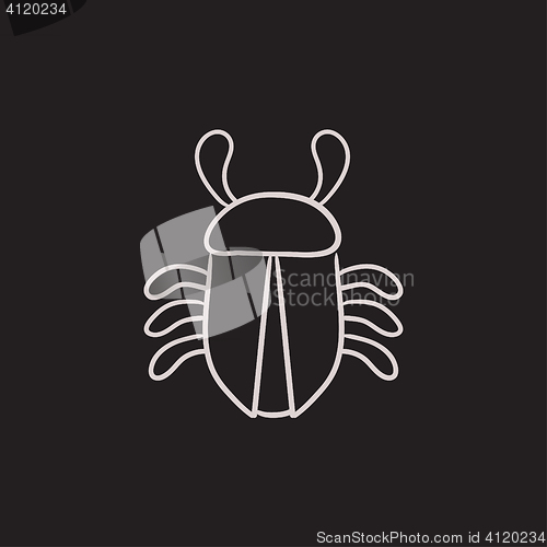 Image of Computer bug sketch icon.