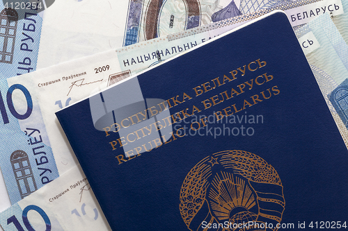 Image of Belarusian passport and money