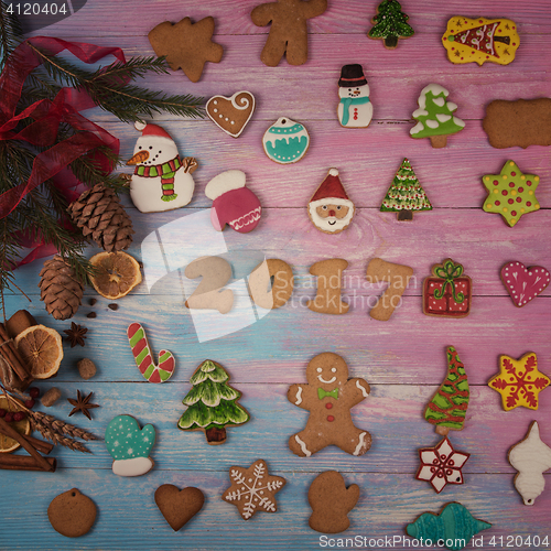 Image of Different ginger cookies 2017 year