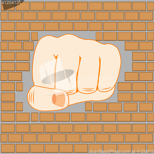 Image of Fist in wall