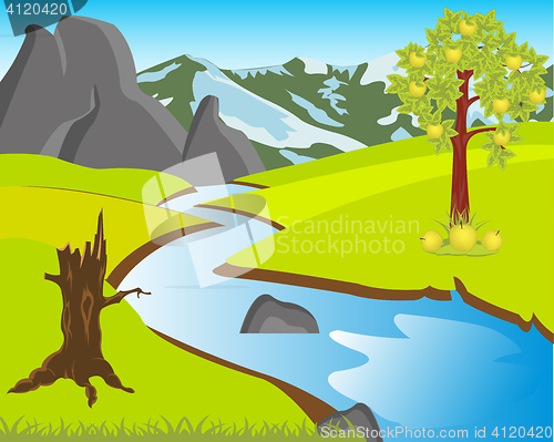 Image of Landscape with nature and river