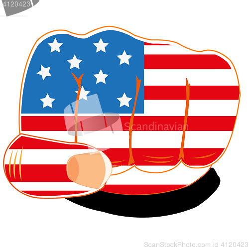 Image of Flag of the america on fist