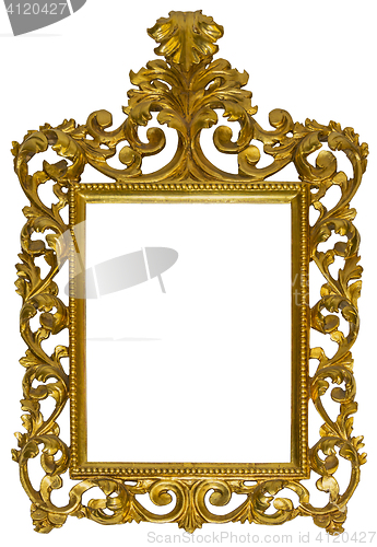Image of Antique gilded wooden Frame Isolated with Clipping Path