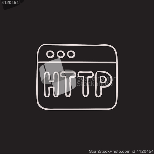 Image of Browser window with http text sketch icon.