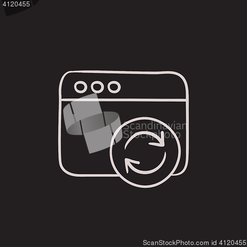 Image of Browser window with refresh sign sketch icon.