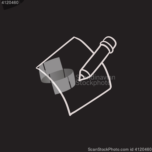 Image of Pencil and document sketch icon.