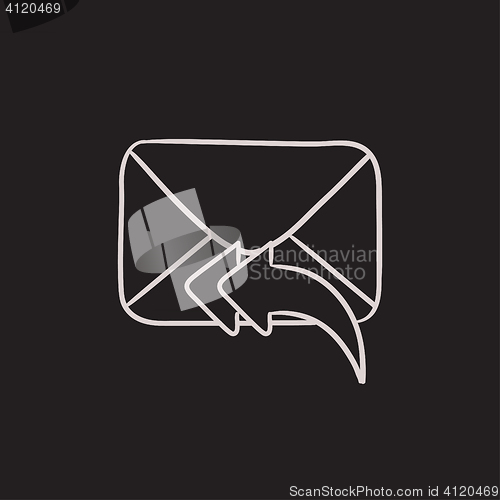 Image of Sending email sketch icon.