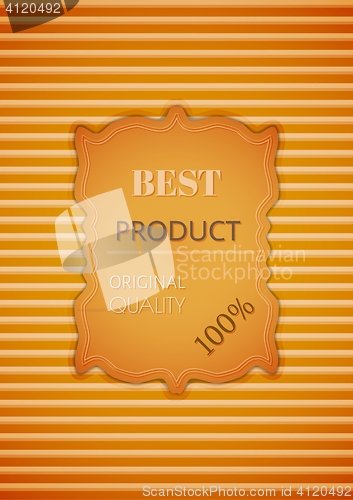 Image of best product stamp on striped background