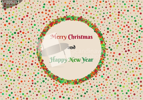 Image of background with color dots and christmas wish