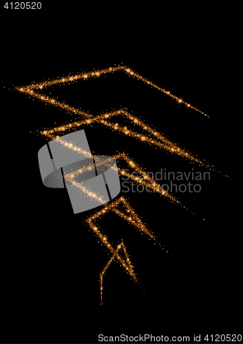 Image of glittering stars and trail of sparkling particles