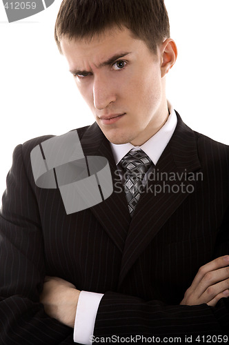 Image of man in suit on white