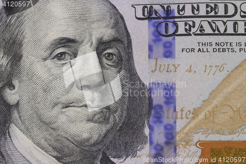 Image of Franklin portrait on banknote 