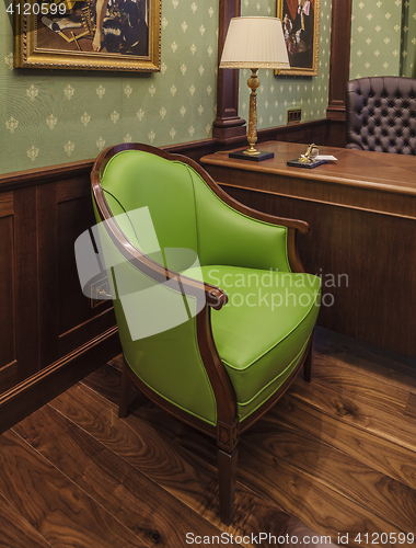 Image of comfortable green chair