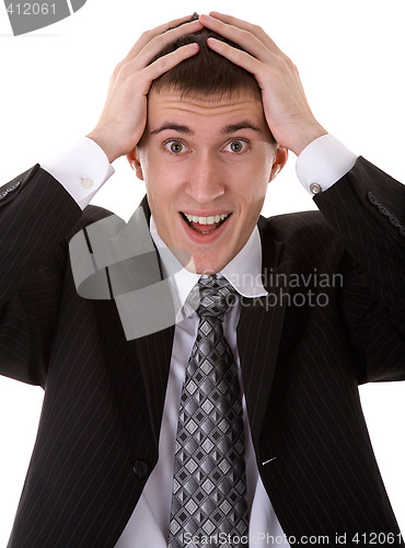 Image of man in suit on white
