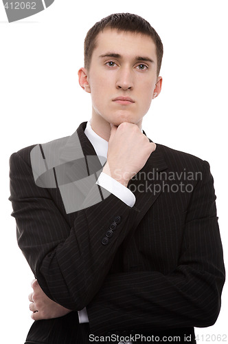 Image of man in suit on white