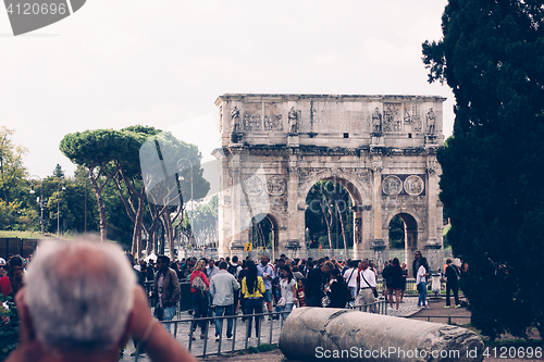 Image of ROME, ITALY - September 23, 2015. Triumphal arch of Constantine in , 