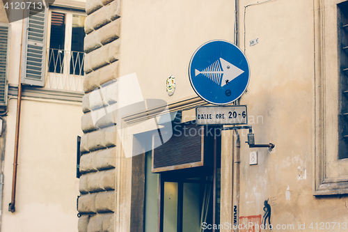 Image of Road signs in Florence, Italy