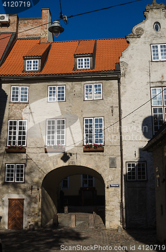 Image of Swedish Gate in the old city of Riga