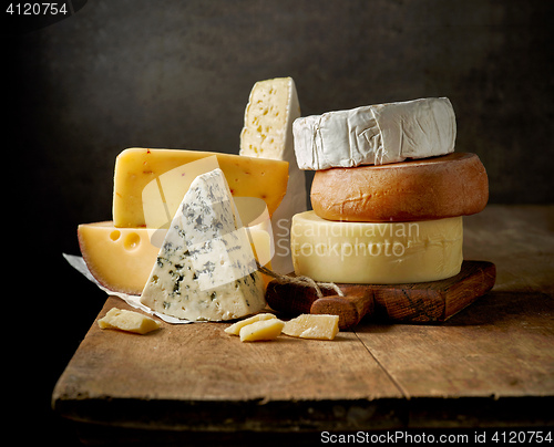 Image of various types of cheese