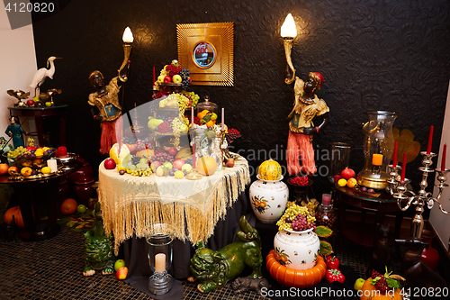 Image of Different fresh fruits on wedding buffet table