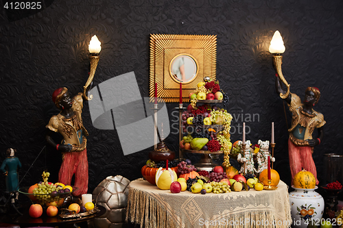 Image of Different fresh fruits on wedding buffet table