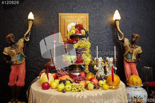 Image of Different fresh fruits on wedding buffet table