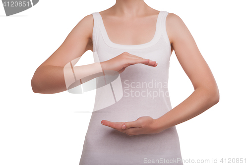 Image of Woman hands as if holding something isolated