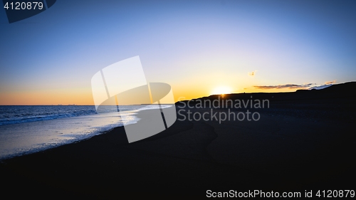 Image of Beautiful sunset with landscape