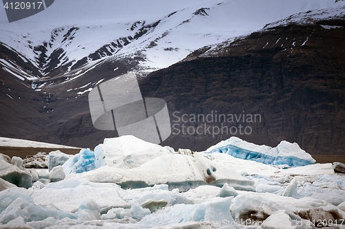 Image of Blue icebergs closeup