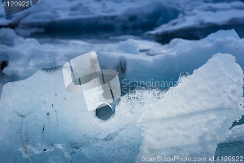 Image of Blue icebergs closeup