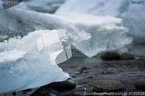 Image of Blue icebergs closeup