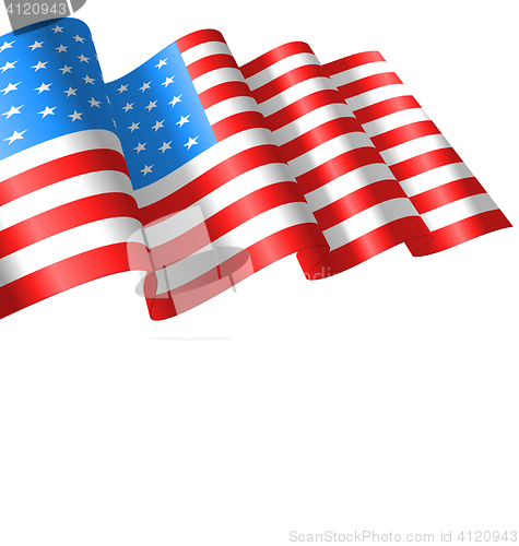 Image of Flags USA Waving Wind and Ribbon