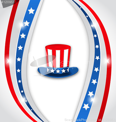 Image of Abstract Background with Uncle Sam\'s Hat for American Holidays
