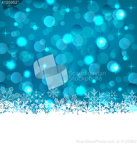 Image of Winter frozen snowflakes background with copy space for your tex