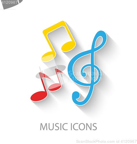 Image of Colorful Stylish Music Icons