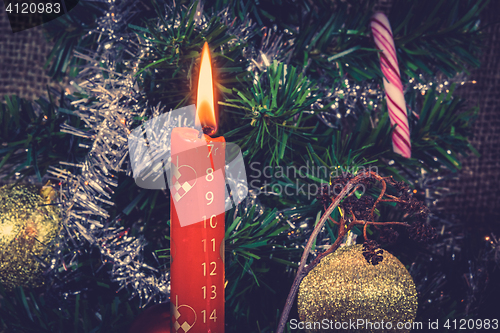Image of Christmas candle counting down for Xmas