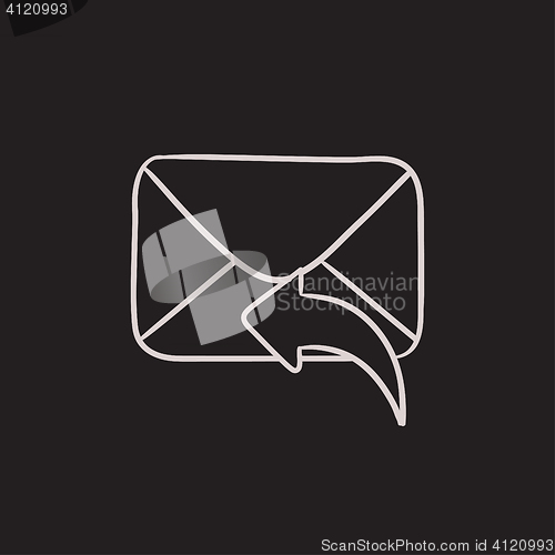 Image of Sending email sketch icon.