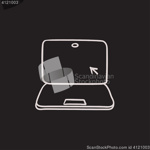 Image of Laptop with cursor sketch icon.