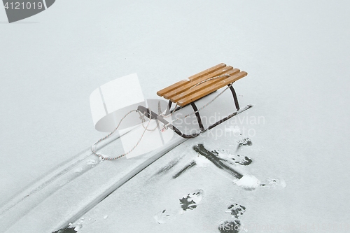 Image of Sledge on a frozen lake