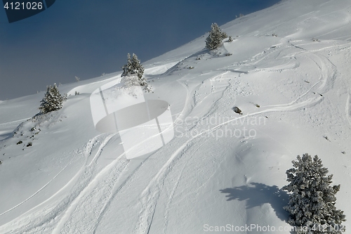 Image of Skiing slopes, majestic Alpine landscape