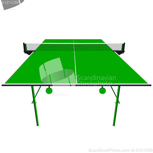 Image of Ping pong green table tennis. illustration.