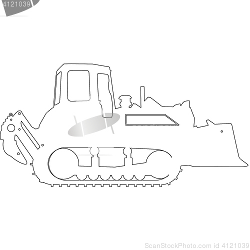 Image of Silhouette of a heavy loaders with a ladle. illustration.