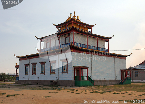 Image of Tibetan style Mahayana Buddhist Temple Datsan in Siberian town of Ivolginsk near Ulan Ude, Russia