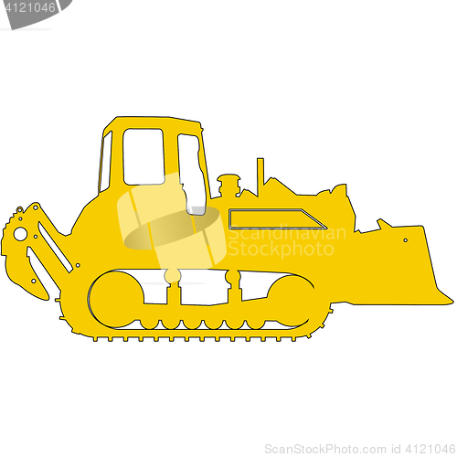 Image of Silhouette of a heavy loaders with a ladle. illustration.